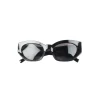 Angled Cat Eye Sunglasses With Gold Motif