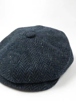 Baker-Boy Blue Tweed Flat Cap New