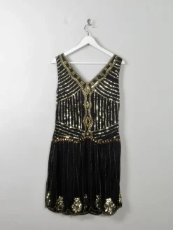 Black & Gold Vintage Style 1920’s Flapper Dress 12