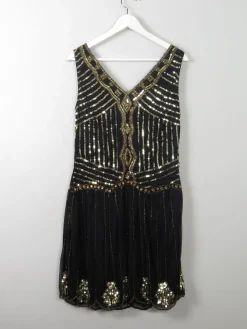 Black & Gold Vintage Style 1920’s  Flapper Dress 12