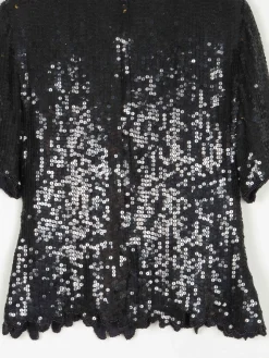 Black & Rust Beaded Vintage Short Top S/M