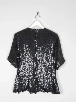 Black & Rust Beaded Vintage Short Top S/M