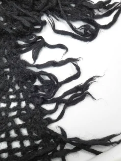 Black Crochet Vintage Shawl/Scarf