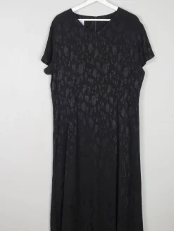 Black Jacquard Vintage Laura Ashley Dress XL Unowrn