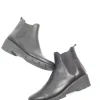Black Leather Ankle Boots With Wedge Heels 41/8