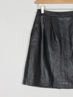 Black Leather Short Vintage Skirt 26