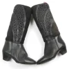 Black Leather Vintage Boots With Sheepskin 36/3