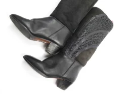 Black Leather Vintage Boots With Sheepskin 36/3