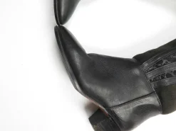 Black Leather Vintage Boots With Sheepskin 36/3