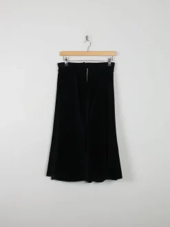 Black Velvet Vintage Full Skirt Midi S 28