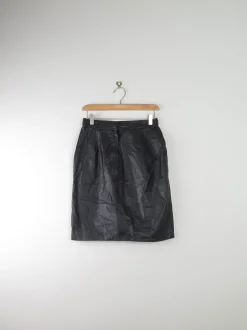 Black Vintage Leather Skirt 27