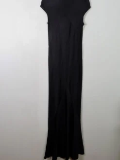 Black Vintage Pearse Fionda Black Satin Evening Dress S
