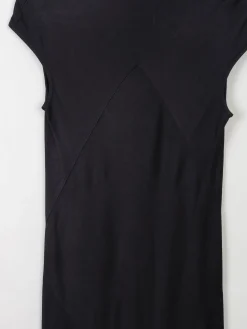 Black Vintage Pearse Fionda Black Satin Evening Dress S