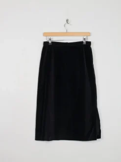 Black Vintage Pencil Velvet Skirt 28W/10