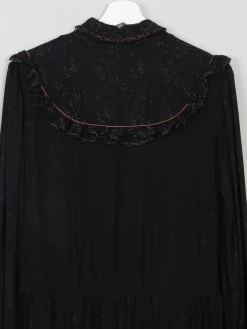 Black Vintage Prairie Style Midi Dress M