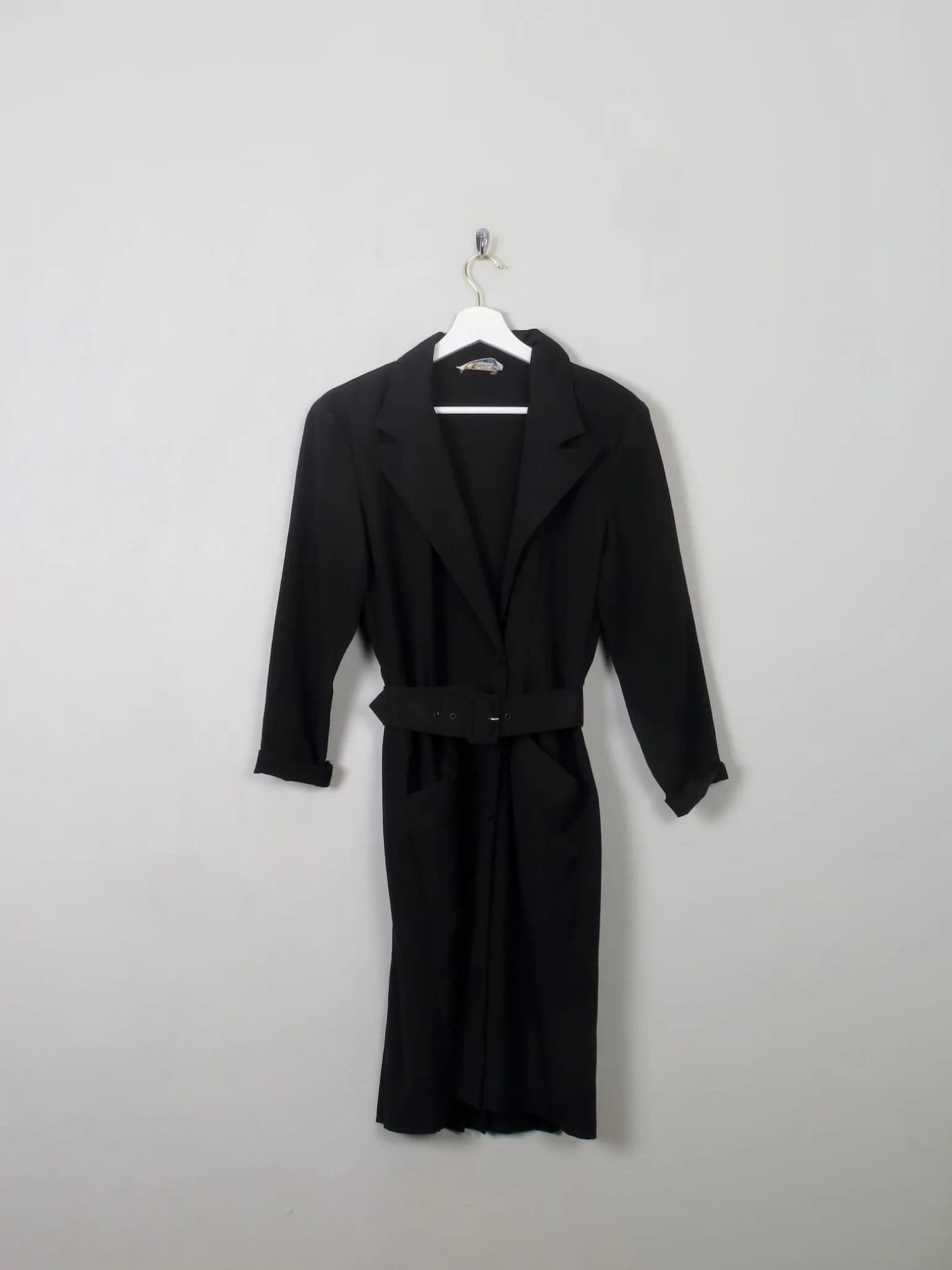Black Vintage Shirt Dress S