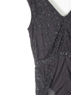 Black Vintage Style Beaded & Body Suit/ Jumpsuit L