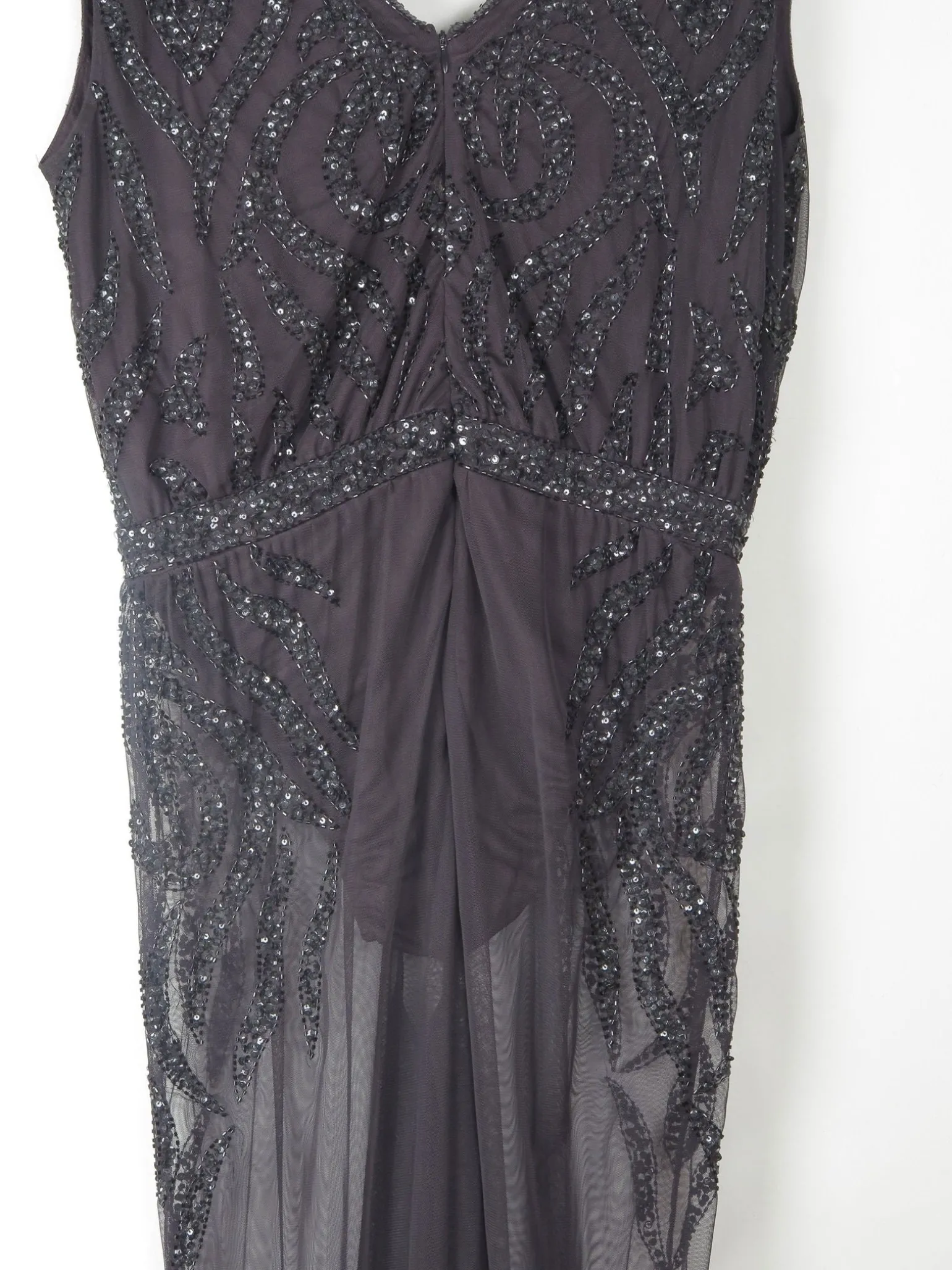 Black Vintage Style Beaded & Body Suit/ Jumpsuit L