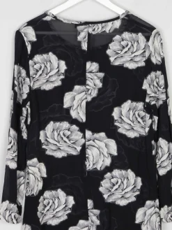 Black Vintage Whistles Dress With Flowers M