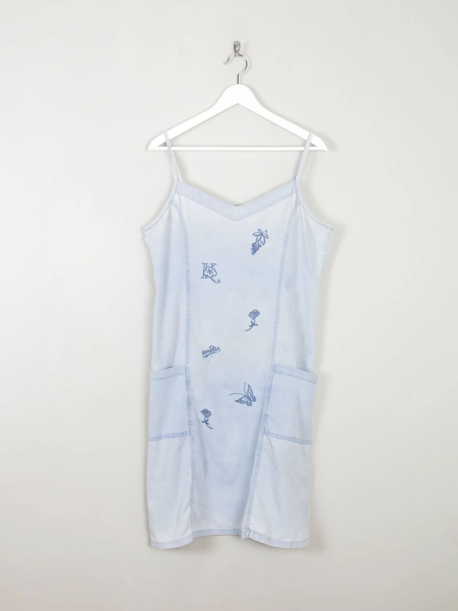 Blue Denim Vintage Embroidered Dress L/XL