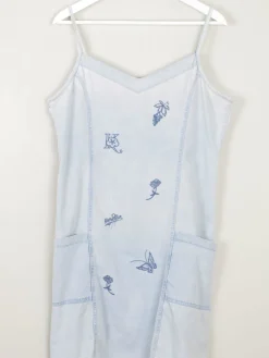 Blue Denim Vintage Embroidered Dress L/XL