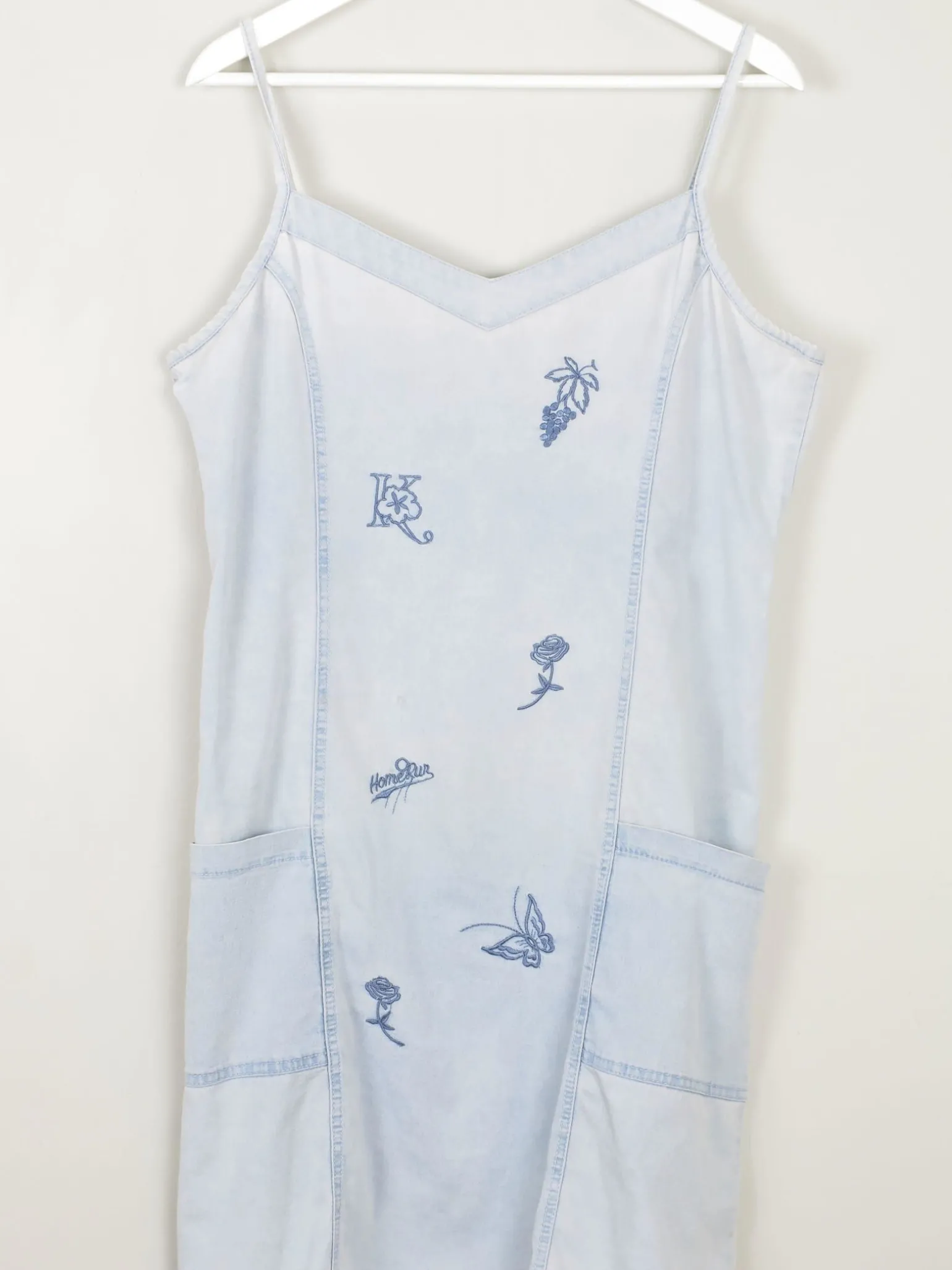 Blue Denim Vintage Embroidered Dress L/XL