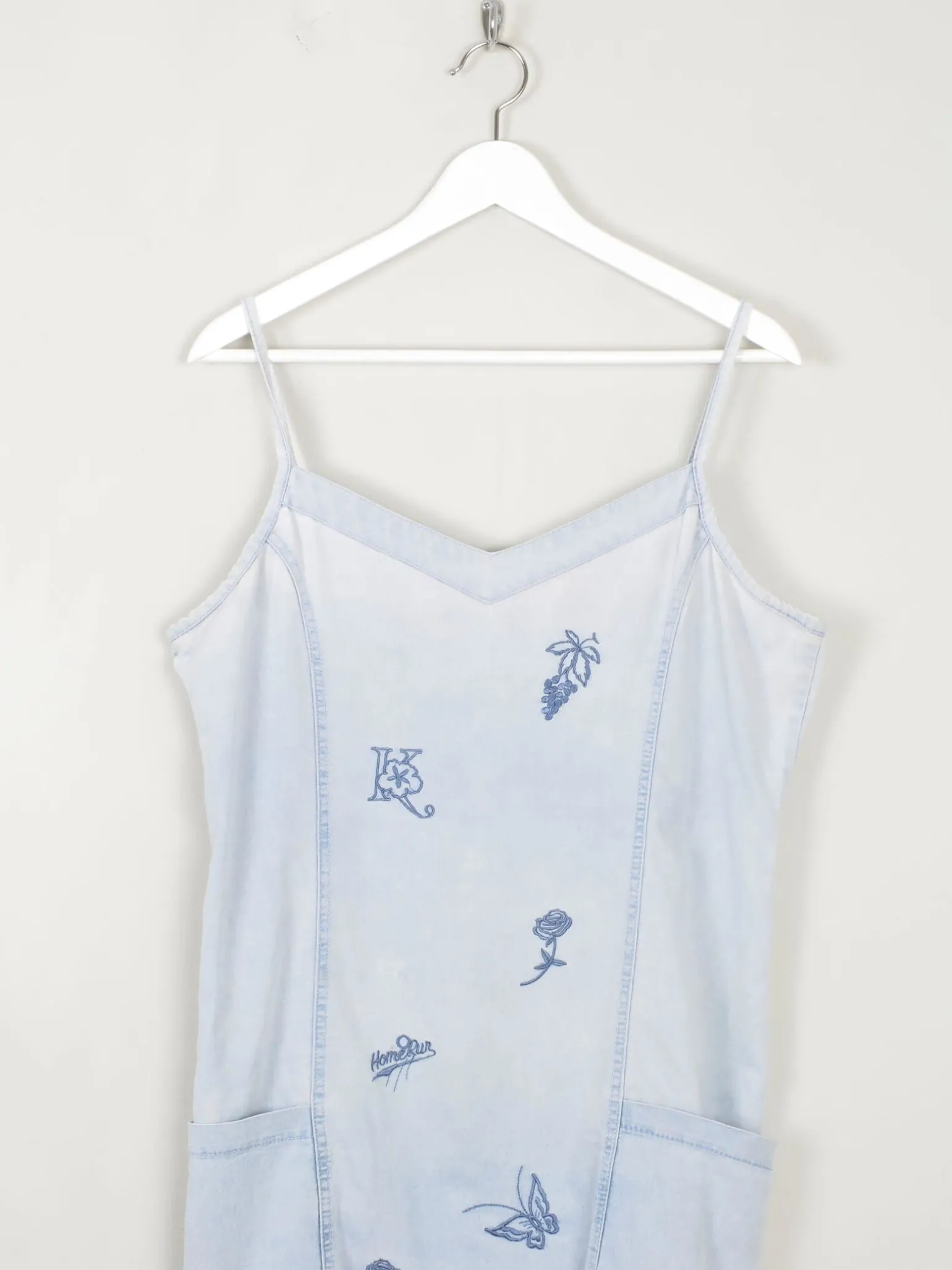 Blue Denim Vintage Embroidered Dress L/XL