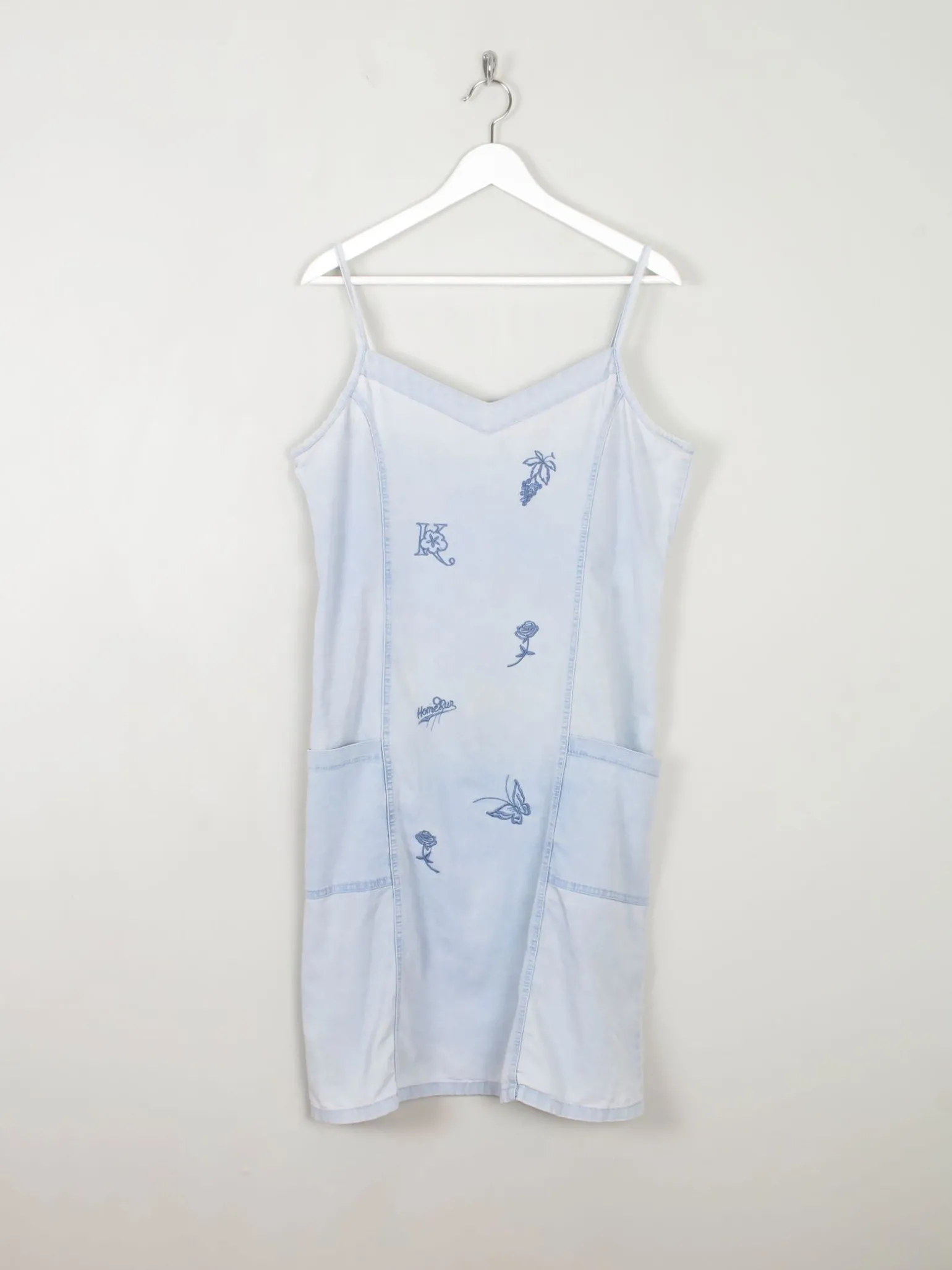 Blue Denim Vintage Embroidered Dress L/XL