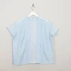 Blue 1960s Vintage Short Sleeved Blouse L