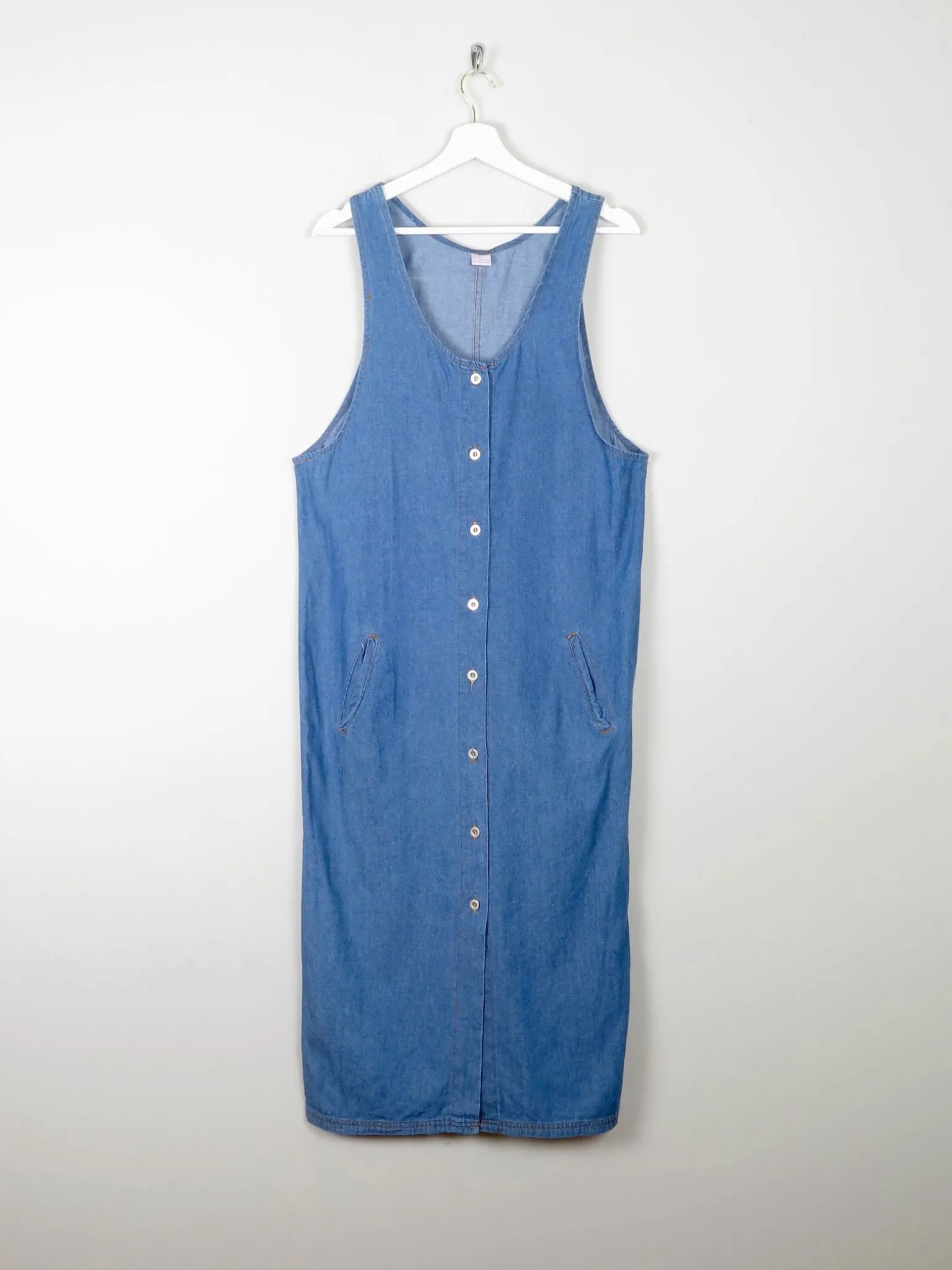Blue Vintage Denim Dungaree Style Dress S/M