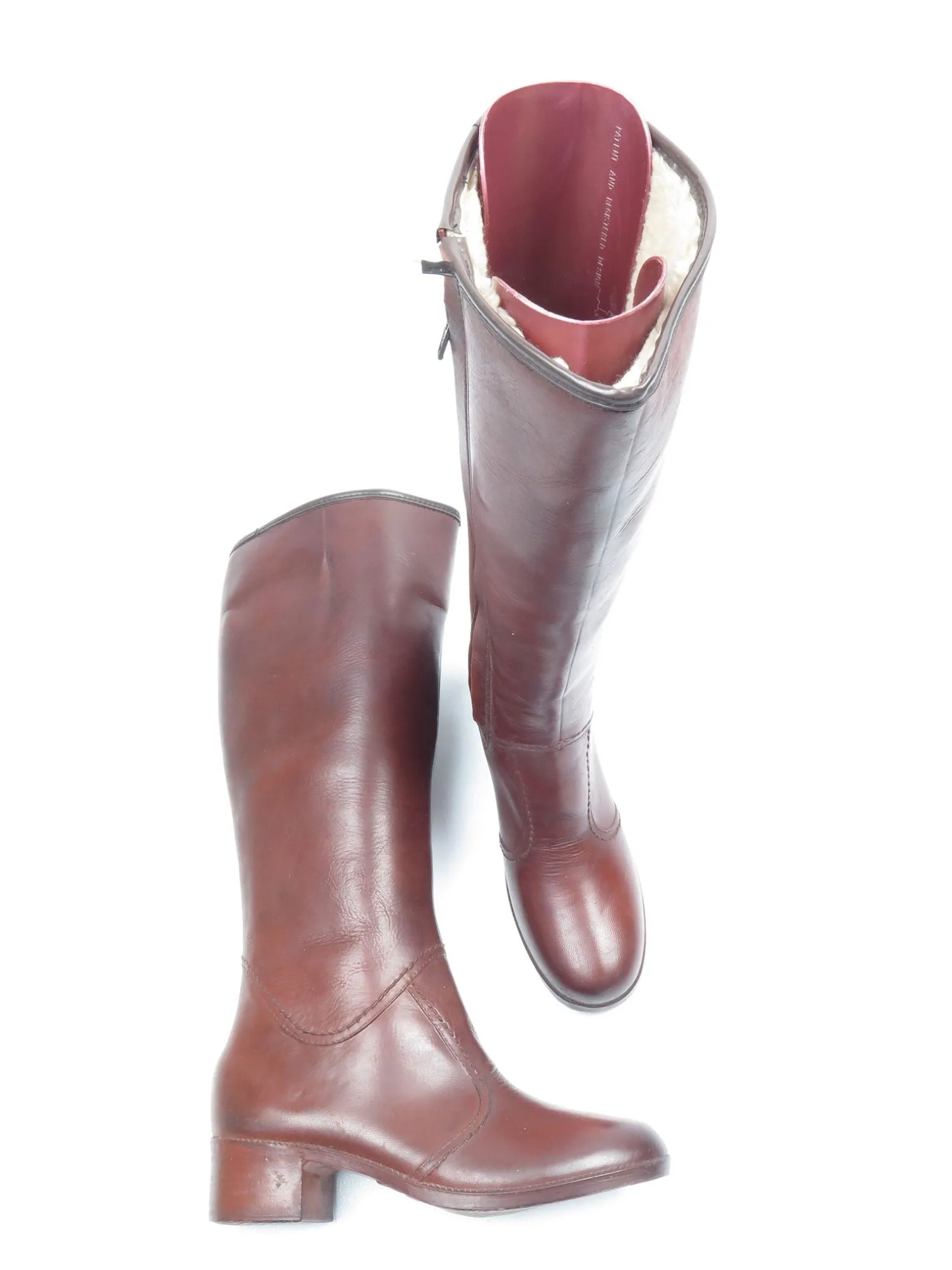 Brown PVC Furry Vintage Boots 3/36