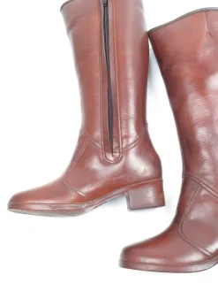 Brown PVC Furry Vintage Boots 3/36