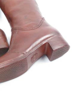 Brown PVC Furry Vintage Boots 3/36