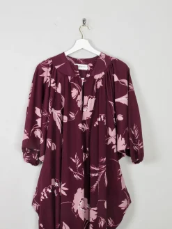 Burgundy & Pink Vintage Dress Kayser Oversized S-L