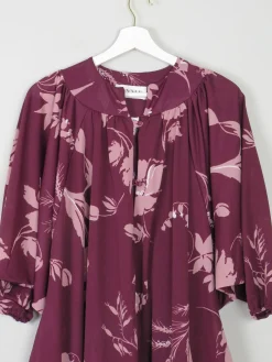 Burgundy & Pink Vintage Dress Kayser Oversized S-L