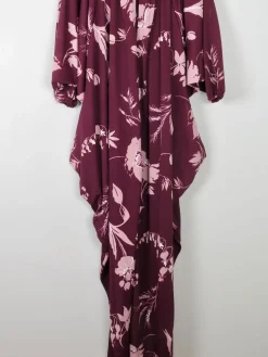 Burgundy & Pink Vintage Dress Kayser Oversized S-L