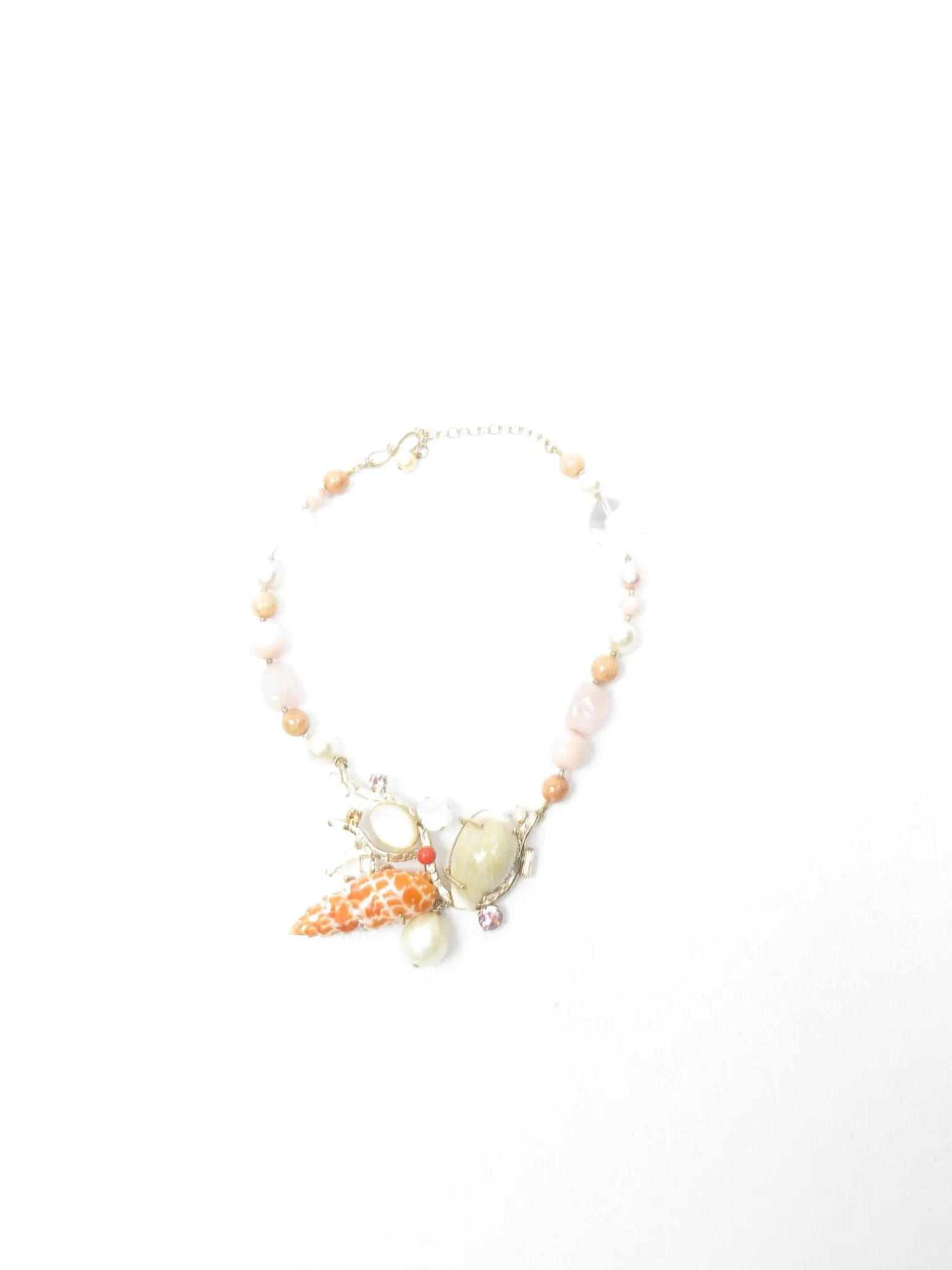 Designer Phillipe Ferrandis Shell & Semi Precious Stones Necklace