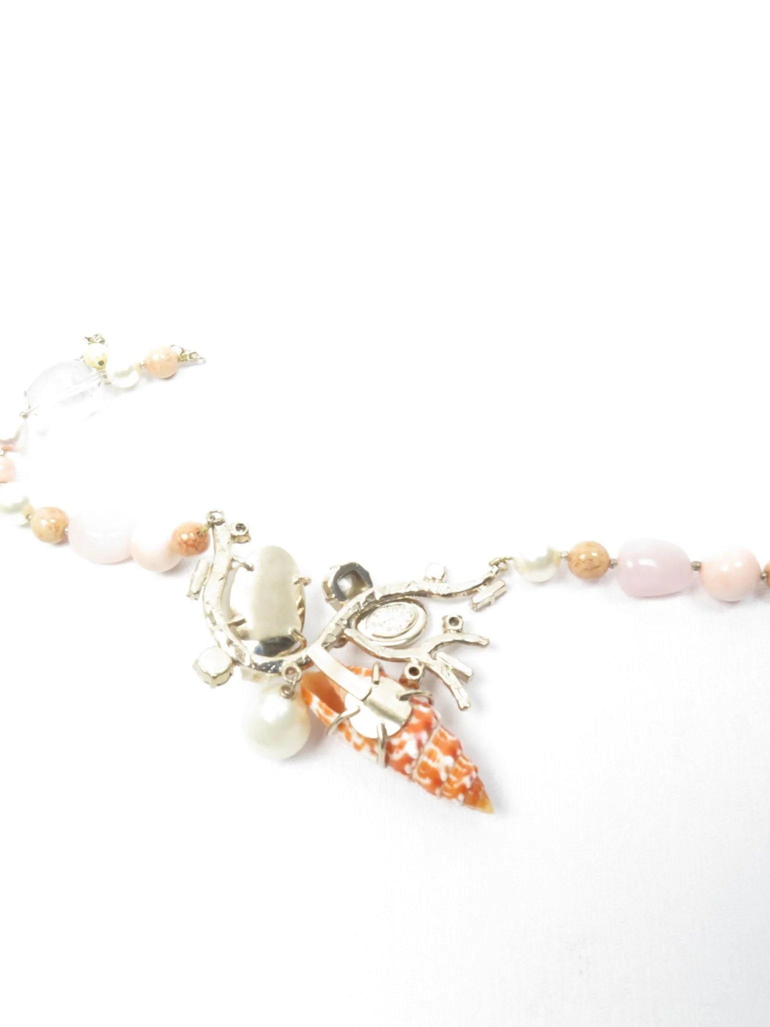 Designer Phillipe Ferrandis Shell & Semi Precious Stones Necklace