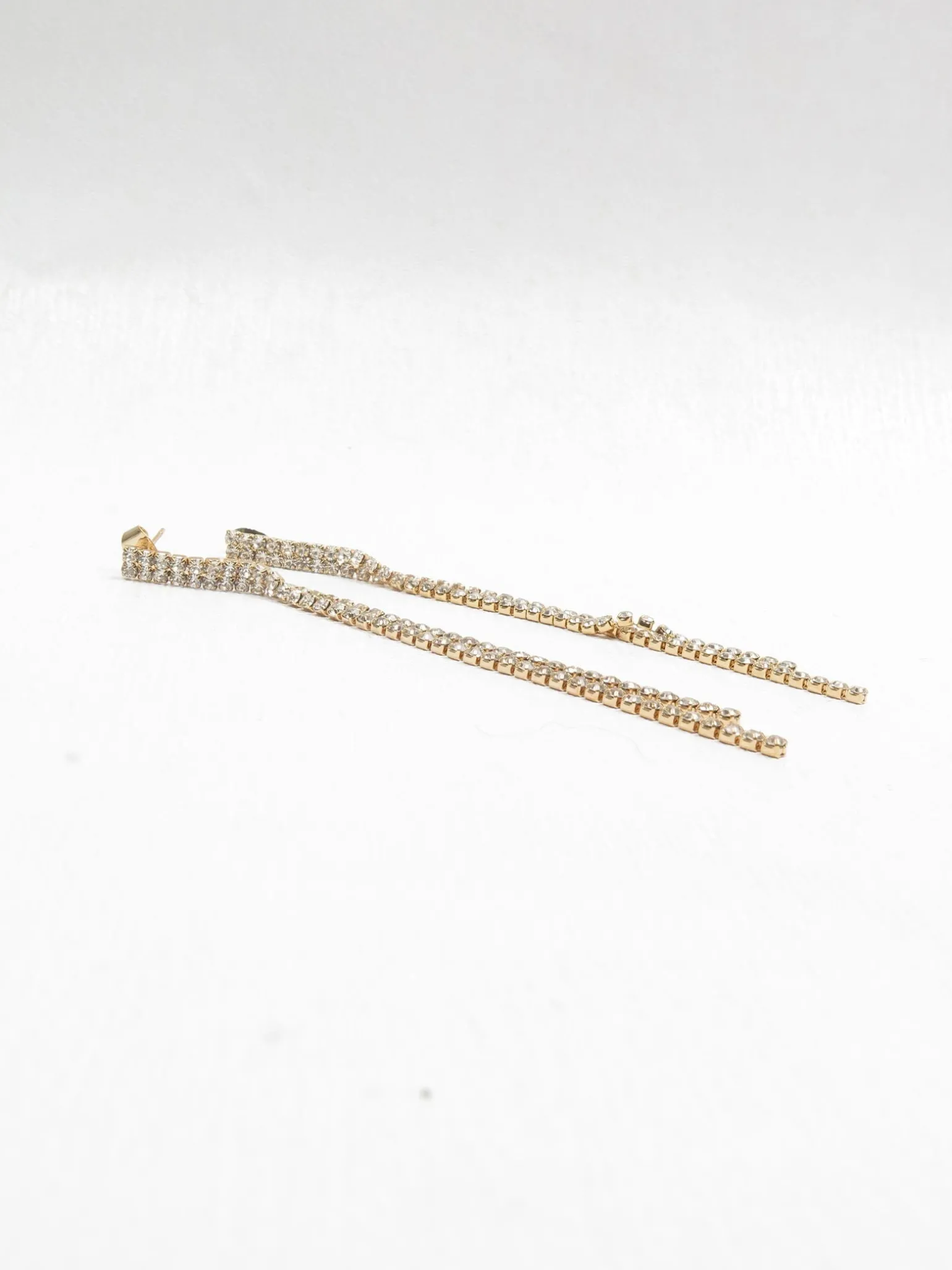 Diamanté & Gold Long Earrings New