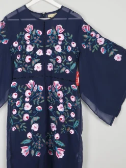 Frock & Frill Navy Embroidered Dress 10