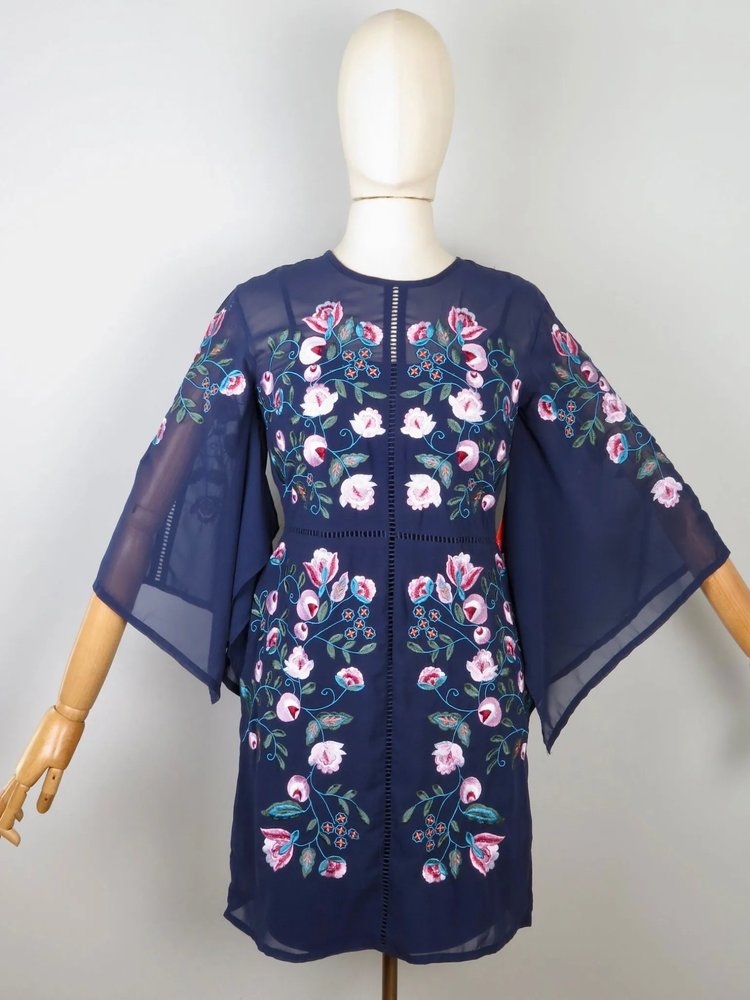 Frock & Frill Navy Embroidered Dress 10
