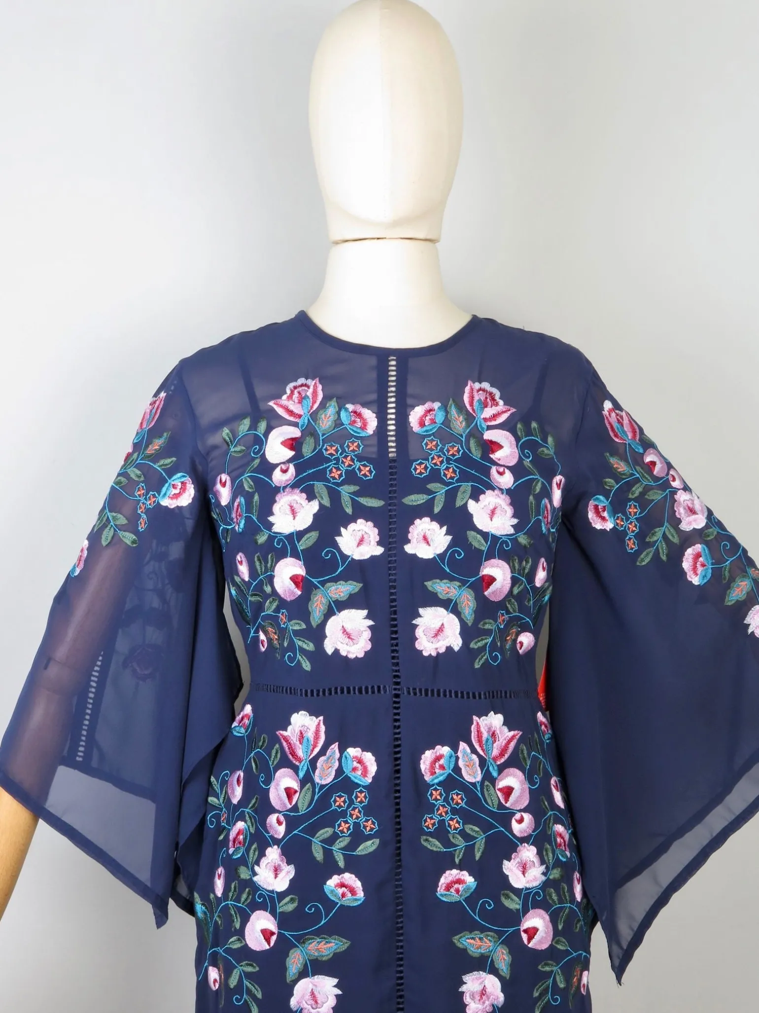 Frock & Frill Navy Embroidered Dress 10