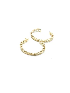 Gold Coloured Hoop Chain Style Earrings