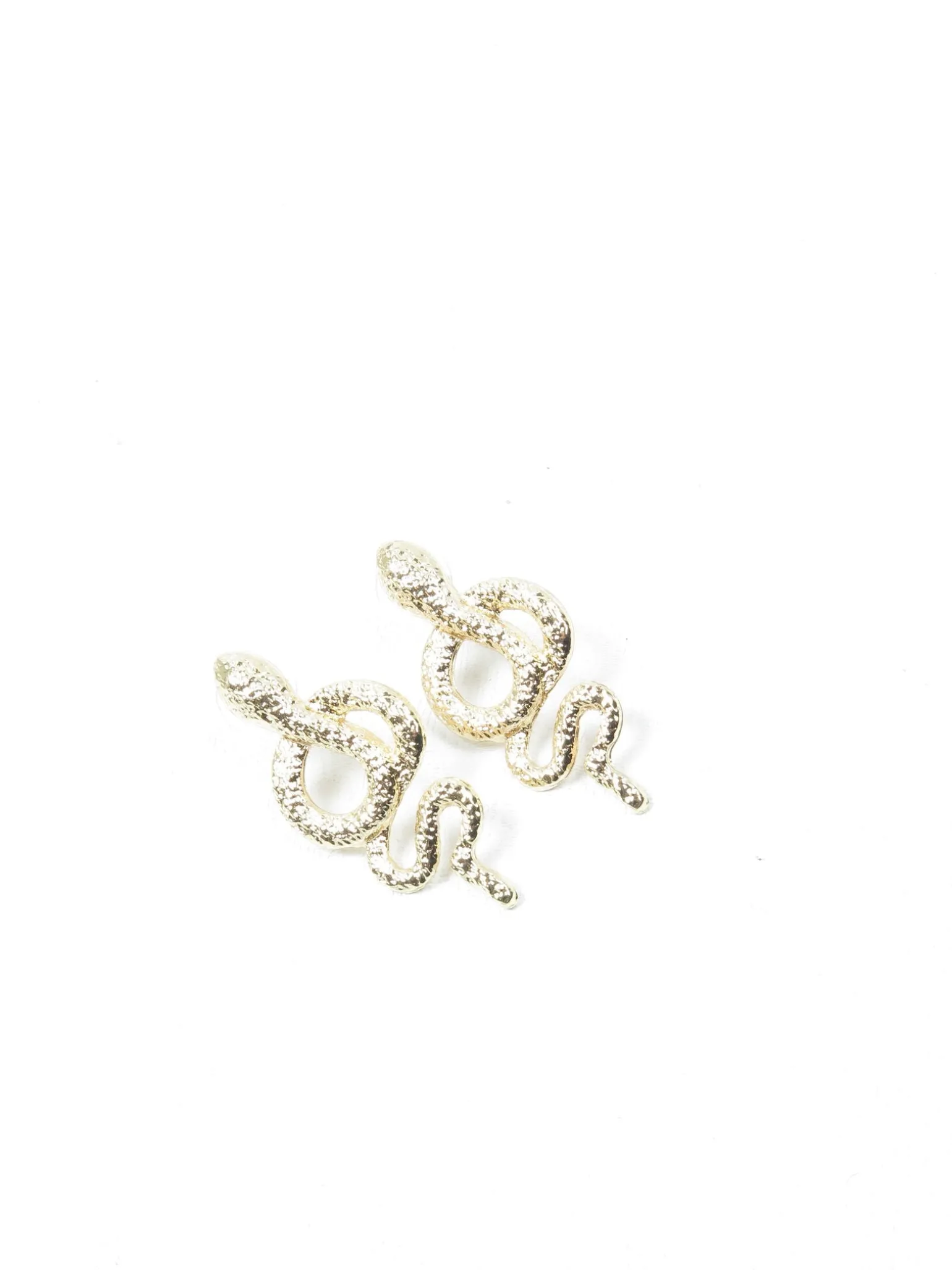 Gold Metal Snake Earrings