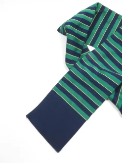 Green & Navy Satin Finish Scarf