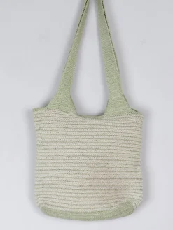Green Vintage Crochet Cotton Shoulder Bag
