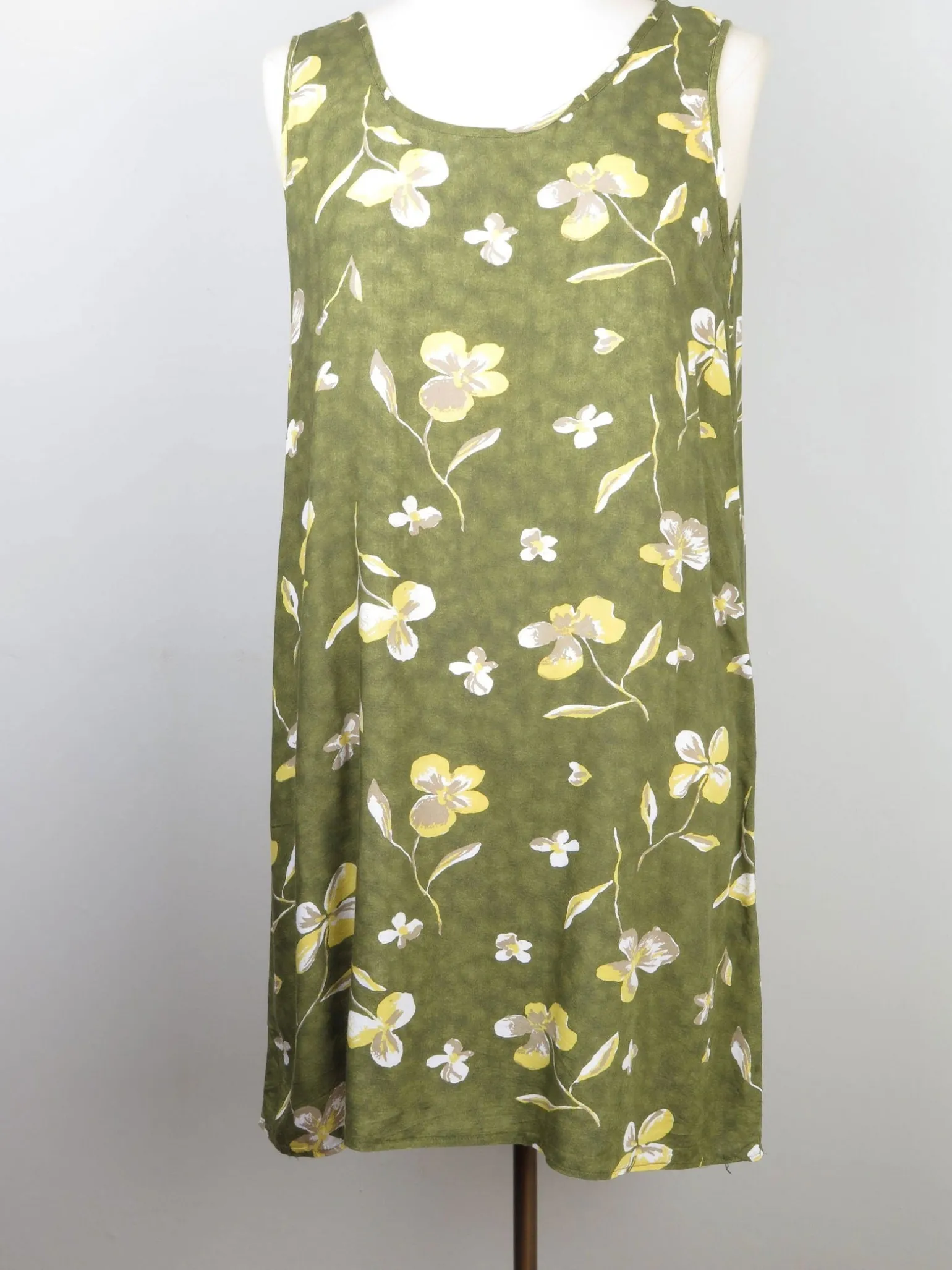 Green Vintage Printed Shift Dress 10/12