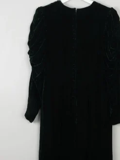 Green Vintage Velvet Dress S