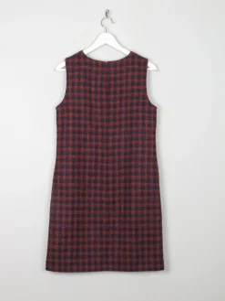 Hobbs Rust & Navy Tweed Vintage Style Dress 12