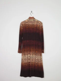 Italian Vintage 1970s Dress With Rust/ Brown Tones 8/10